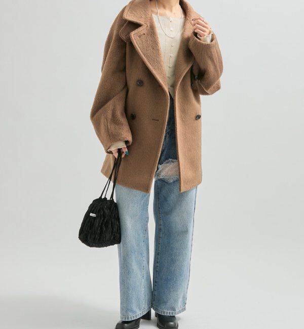  「ウール混 シャギーミドルコート」|その他|