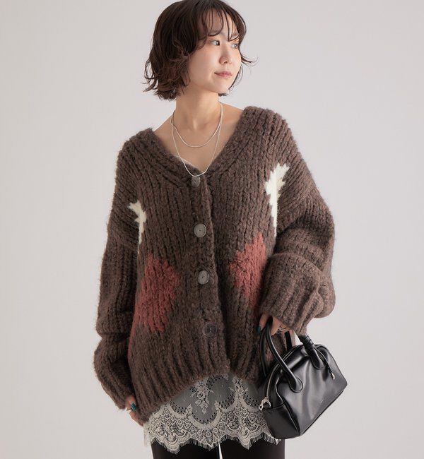  「ダイヤニットカーディガン」|カーディガン|