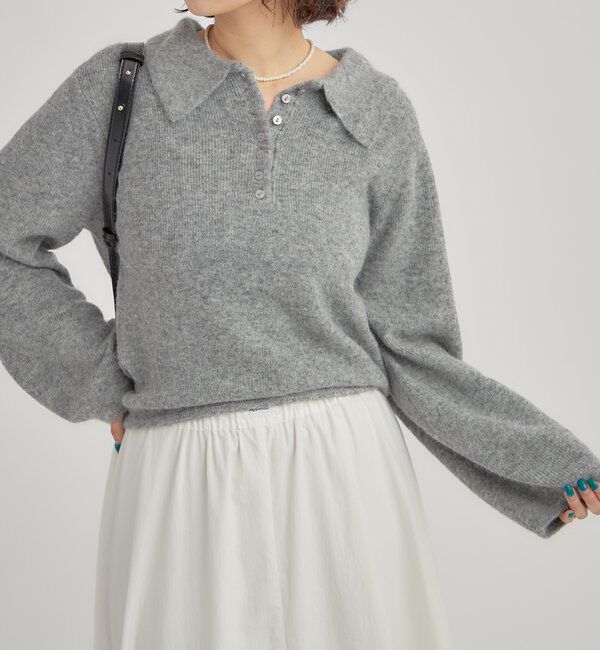  「襟付きロングスリーブニット」|ニット・セーター|