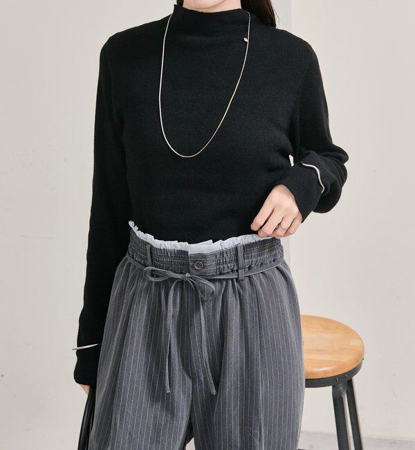  「プレート付きハイネックニット」|ニット・セーター|