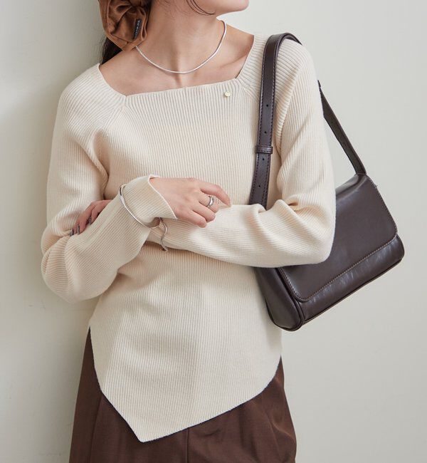  「スクエアネックリブニット」|ニット・セーター|