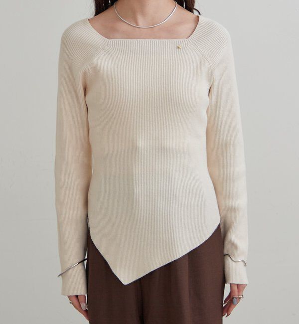  「スクエアネックリブニット」|ニット・セーター|