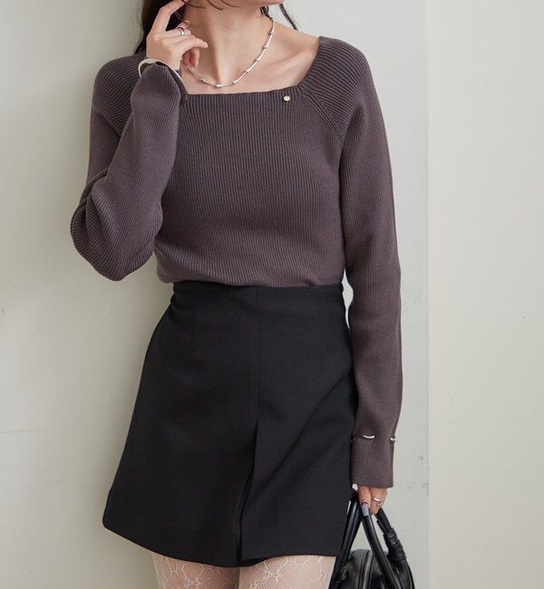  「スクエアネックリブニット」|ニット・セーター|