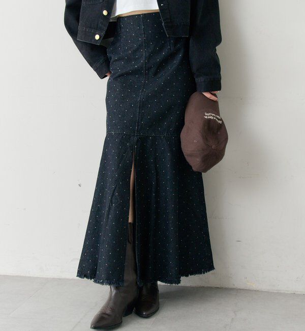  「デニム切替マーメイドスカート」|スカート|