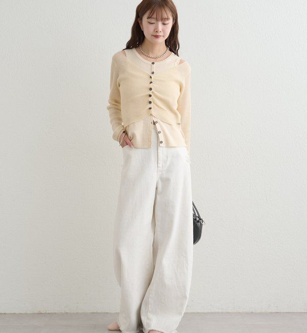  「ショルダースリットレイヤードニット」|ニット・セーター|