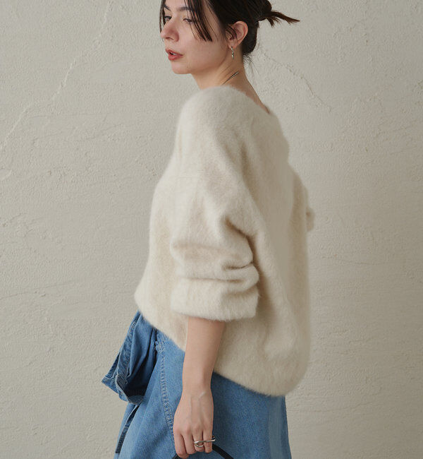  「FURカシミヤVニット」|ニット・セーター|オフホワイト