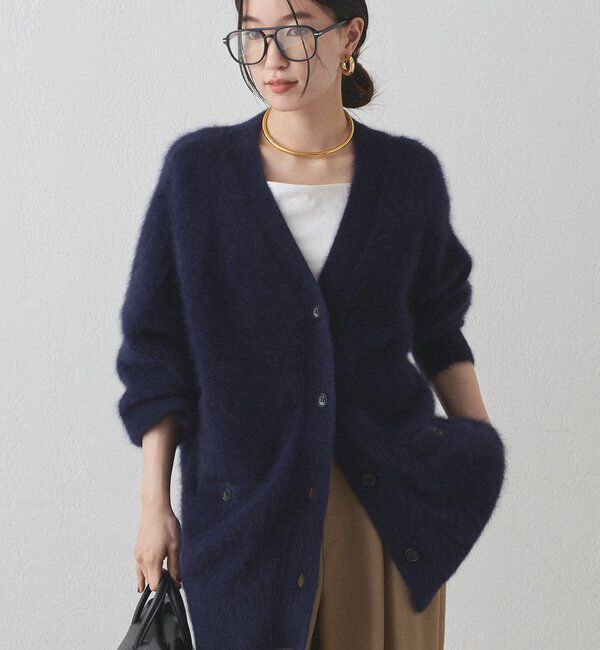  「FURカシミヤニットカーデ」|ニット・セーター|ネイビー