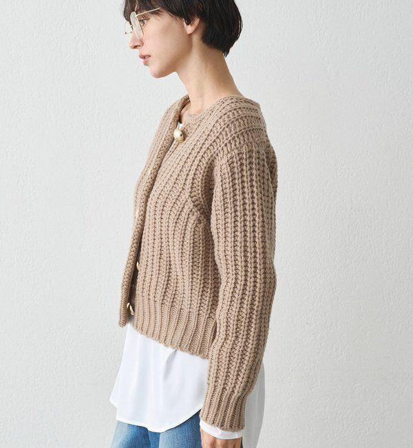  「ゴールドボタンニットカーデ」|ニット・セーター|