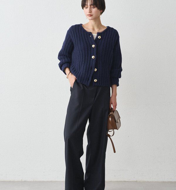  「ゴールドボタンニットカーデ」|ニット・セーター|
