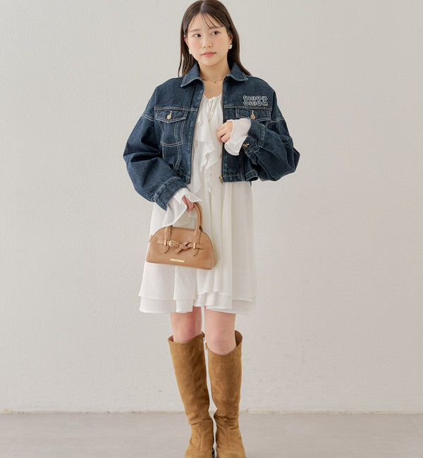  「【WEB限定/REVIVAL】胸ロゴショート丈スエードジップブルゾン」|ブルゾン・スタジャン|