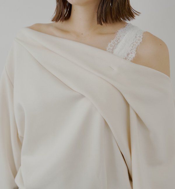  「ワンショル肩レーストップス」|Tシャツ・カットソー|