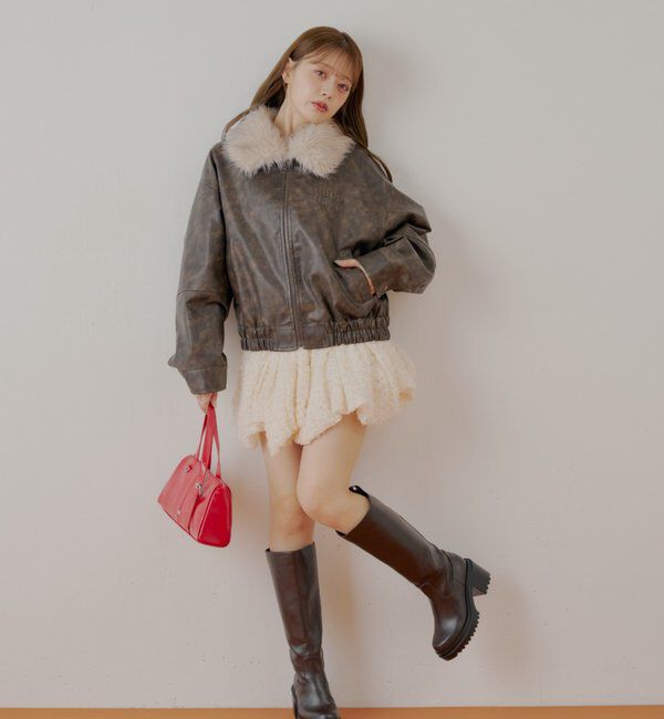  「裾バルーンレースミニスカート」|スカート|