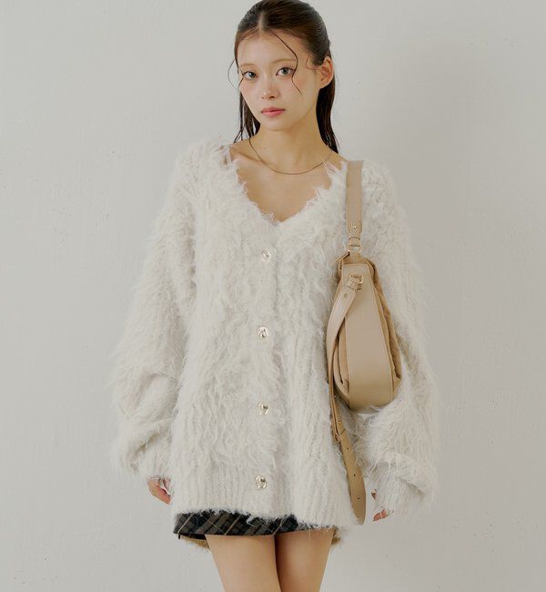  「金釦シャギールーズカーディガン」|カーディガン|