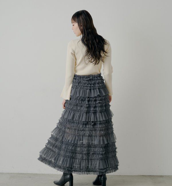  「【SALON by Chico】袖フレアランダムリブボタンニット」|ニット・セーター|