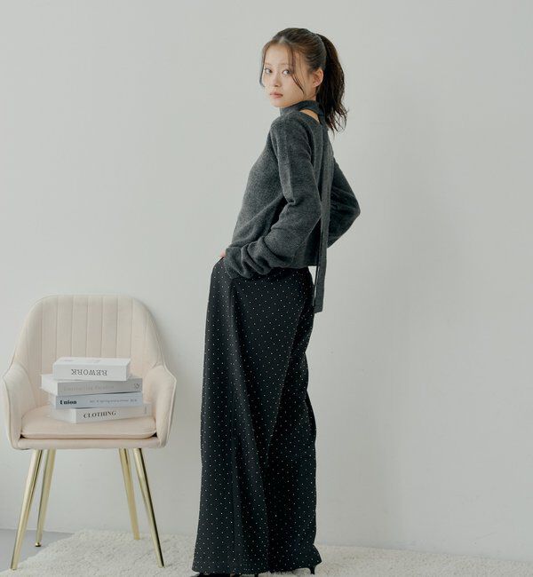  「チョーカー付きラウンドボタンコンパクトカーディガン」|カーディガン|