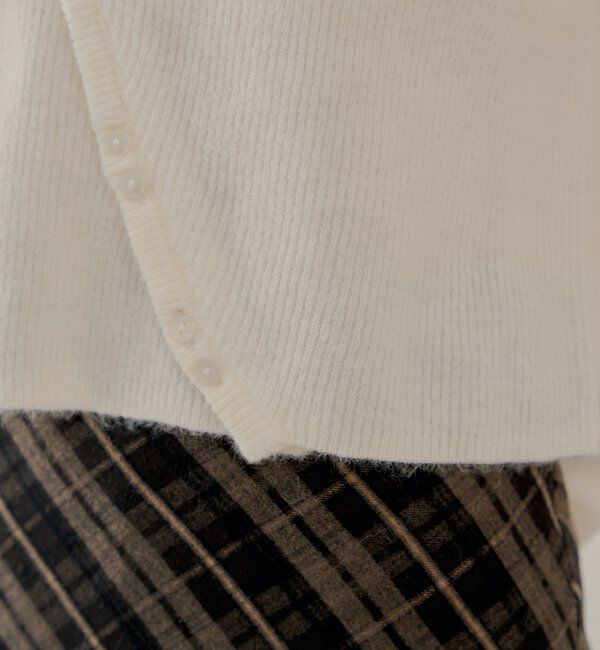  「チョーカー付きラウンドボタンコンパクトカーディガン」|カーディガン|