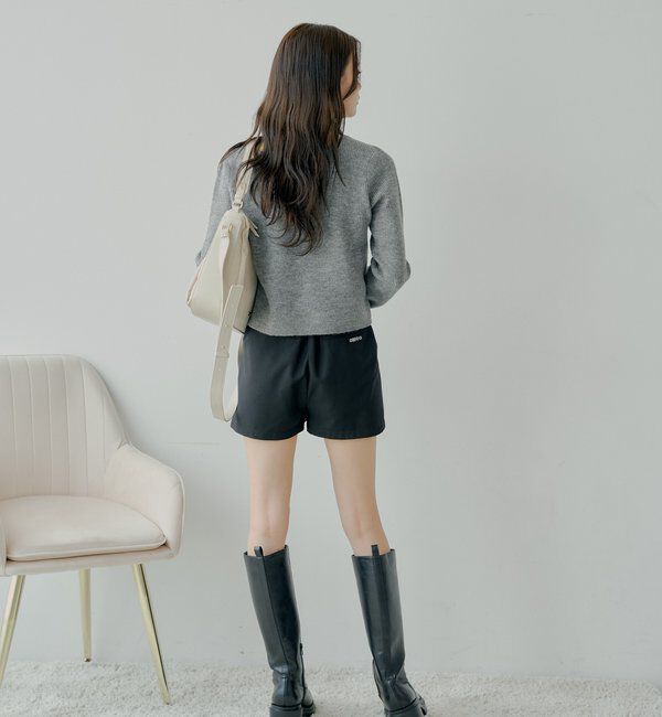  「チョーカー付きラウンドボタンコンパクトカーディガン」|カーディガン|