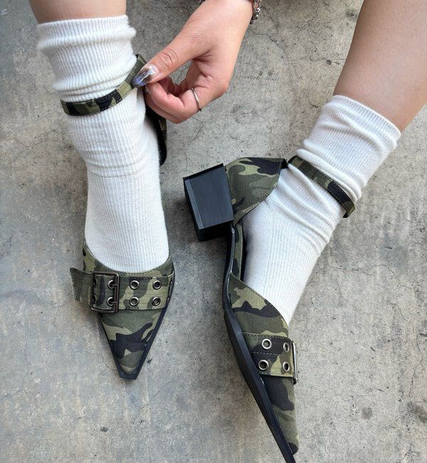  「【HiNT】 BELT STRAP MULE PUMPS」|パンプス|