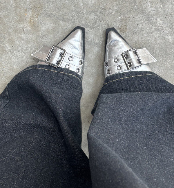  「【HiNT】 BELT STRAP MULE PUMPS」|パンプス|