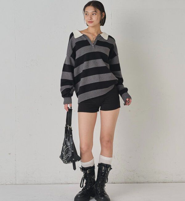  「【SLOPPY】 RIBBED SHORTS/リブショートパンツ」|チノ|