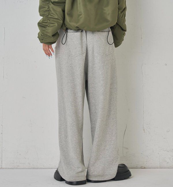  「【低身長・高身長対応】SLASH POCKET SWEAT EASY PANTS」|チノ|
