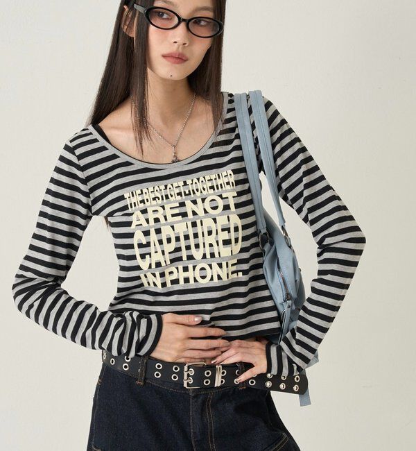  「【WEB限定】MESSAGE TOPS」|Tシャツ・カットソー|グレーその他2