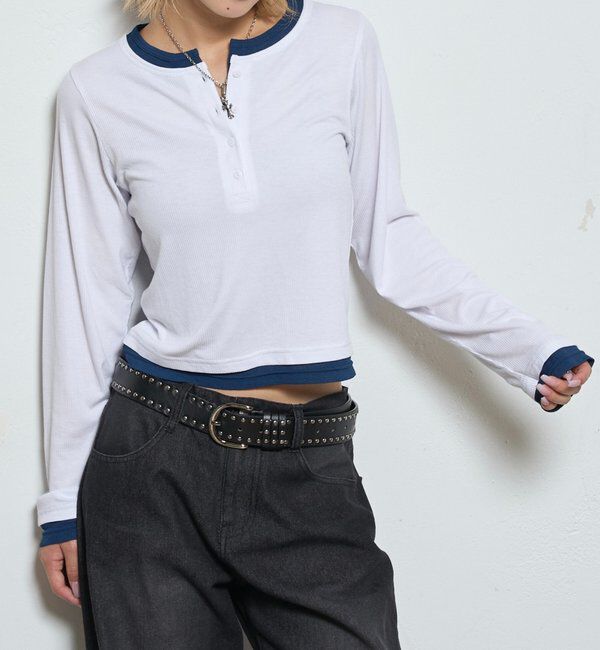  「LAYERED HENLEY TOPS」|Tシャツ・カットソー|オフホワイト