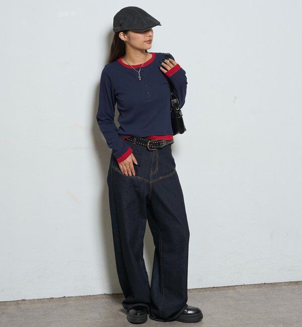  「LAYERED HENLEY TOPS」|Tシャツ・カットソー|