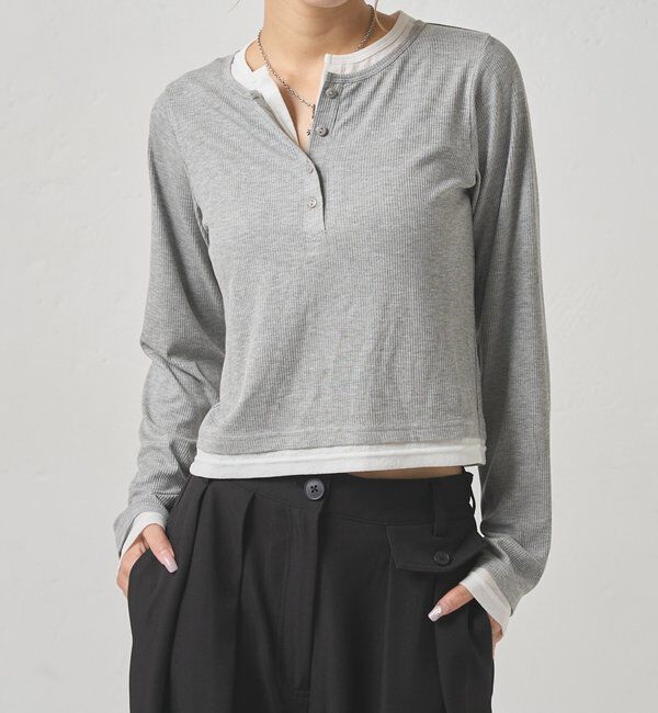  「LAYERED HENLEY TOPS」|Tシャツ・カットソー|