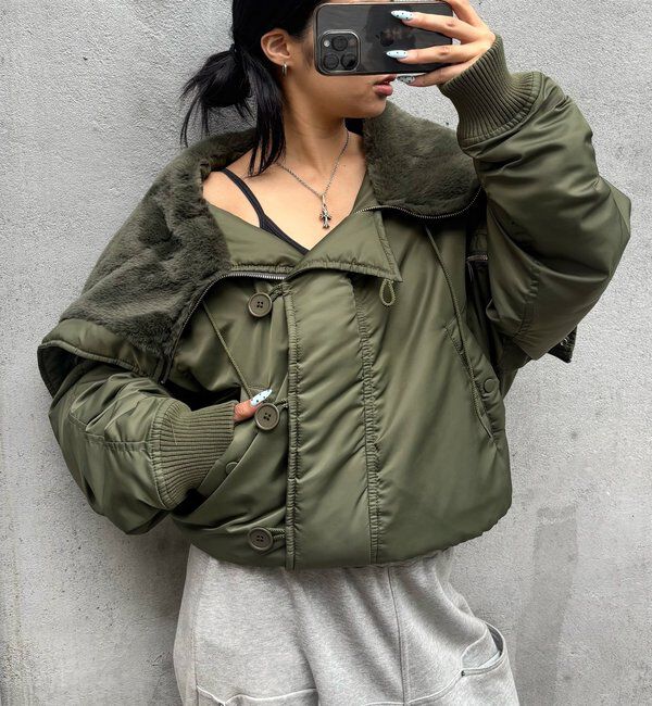  「【Sourcream】N-2B FLIGHT JACKET」|ブルゾン・スタジャン|カーキ