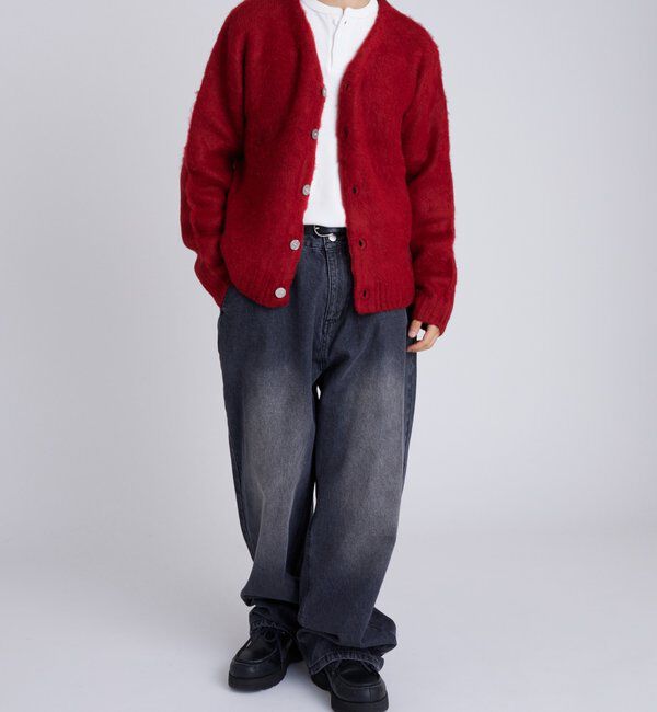  「KOOKYNモヘアライクカーディガン(無地/カモ柄)」|カーディガン|