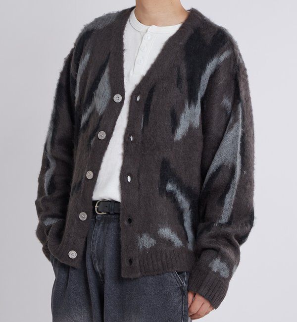  「KOOKYNモヘアライクカーディガン(無地/カモ柄)」|カーディガン|
