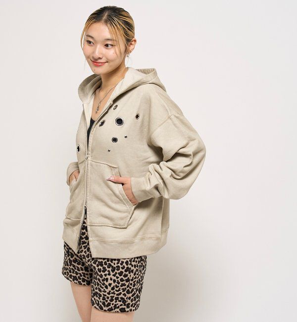  「EYELET ZIP HOODIE」|パーカー|