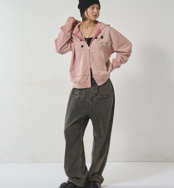  「EYELET ZIP HOODIE」|パーカー|