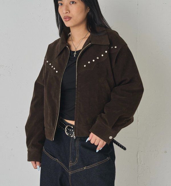  「BOA COLLAR STUDDED SUEDE BLOUSON」|ブルゾン・スタジャン|
