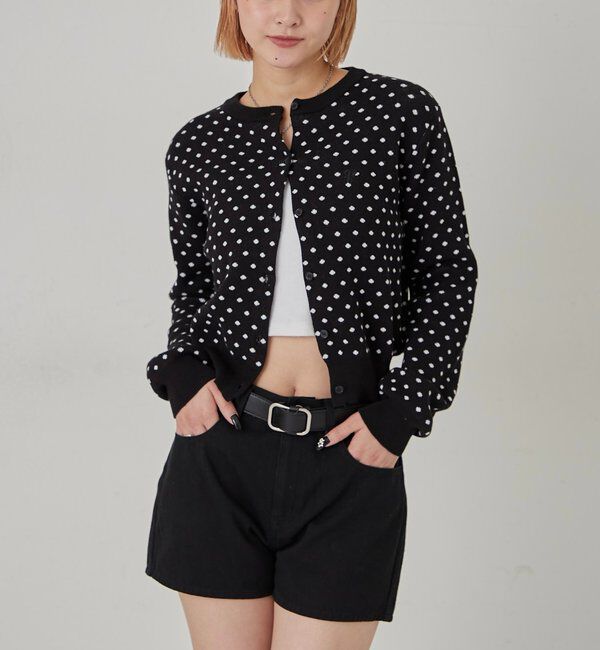  「ONE-POINT CREW CARDIGAN」|カーディガン|