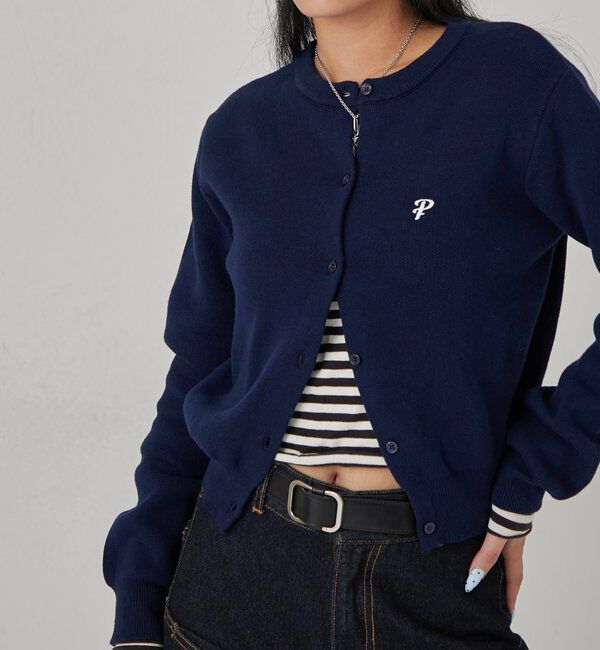  「ONE-POINT CREW CARDIGAN」|カーディガン|