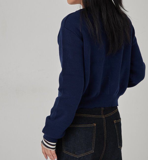  「ONE-POINT CREW CARDIGAN」|カーディガン|
