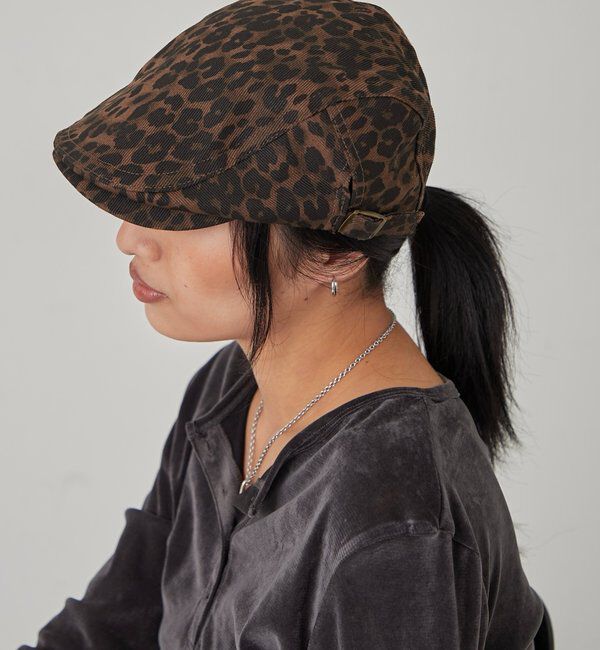  「LEOPARD HUNTING CAP」|ハット|ブラウン