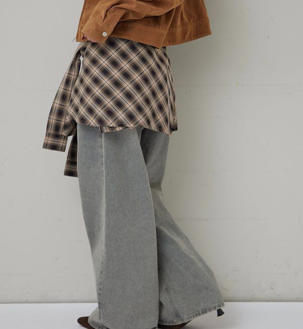  「CHECKED WRAP SKIRT」|スカート|