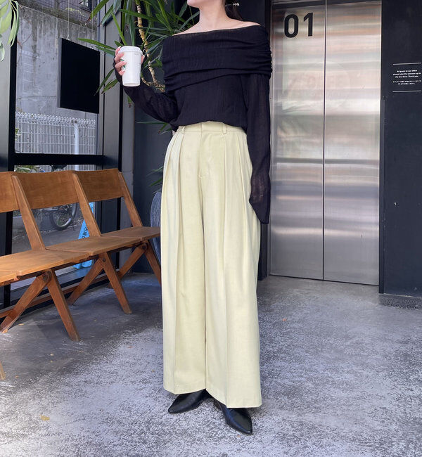  「【累計2万本突破！】【低身長・高身長サイズあり】2タックワイドパンツ」|チノ|