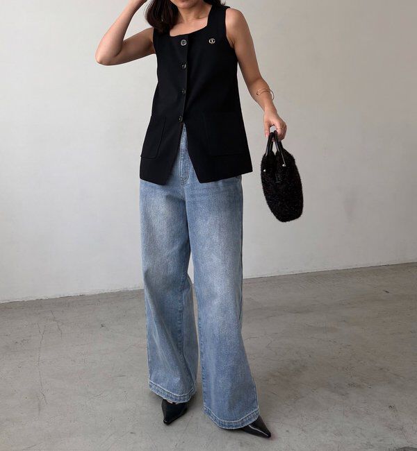  「【3サイズ展開】ストレートルーズデニム」|デニム|