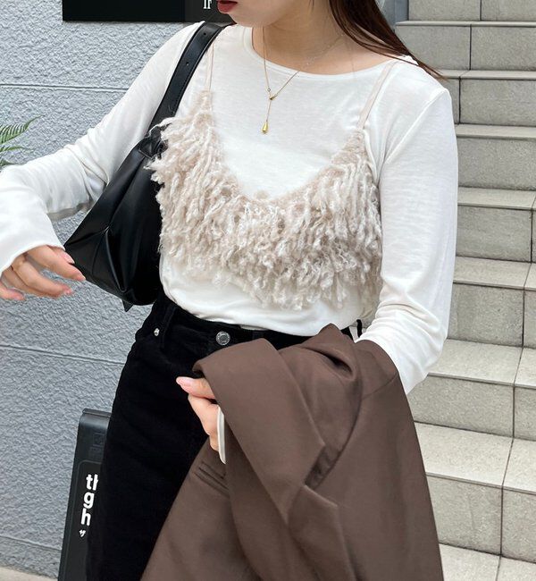  「【セットアイテム】インナーSETウーリービスチェ」|Tシャツ・カットソー|ベージュ