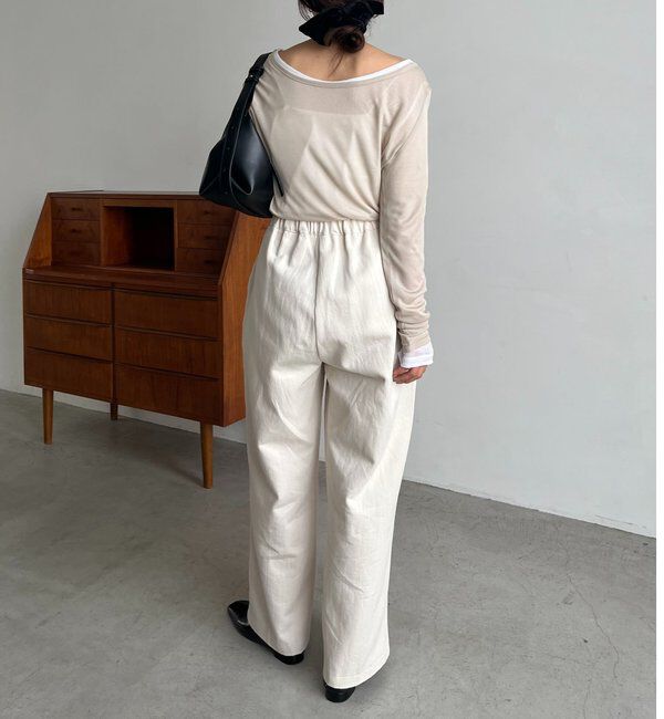  「【前後2WAY】2WAYボートネックシアーロンT」|Tシャツ・カットソー|