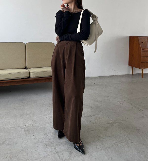  「【前後2WAY】2WAYボートネックシアーロンT」|Tシャツ・カットソー|