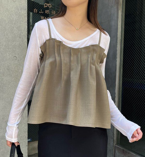  「【オールシーズン◎】タックフレアキャミ」|シャツ・ブラウス|