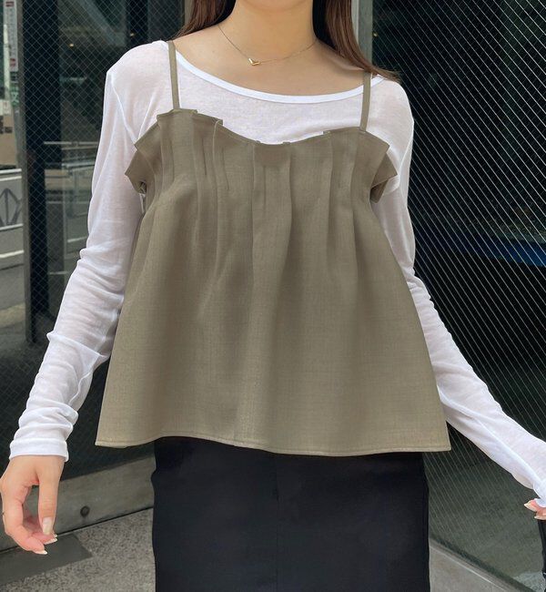  「【オールシーズン◎】タックフレアキャミ」|シャツ・ブラウス|