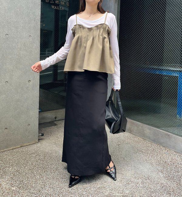  「【オールシーズン◎】タックフレアキャミ」|シャツ・ブラウス|