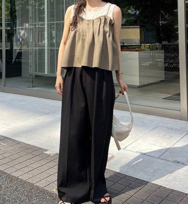  「【オールシーズン◎】タックフレアキャミ」|シャツ・ブラウス|