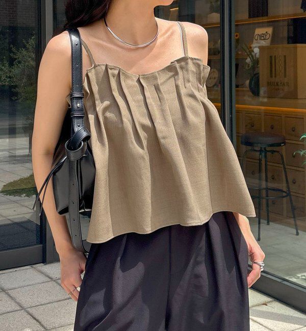  「【オールシーズン◎】タックフレアキャミ」|シャツ・ブラウス|